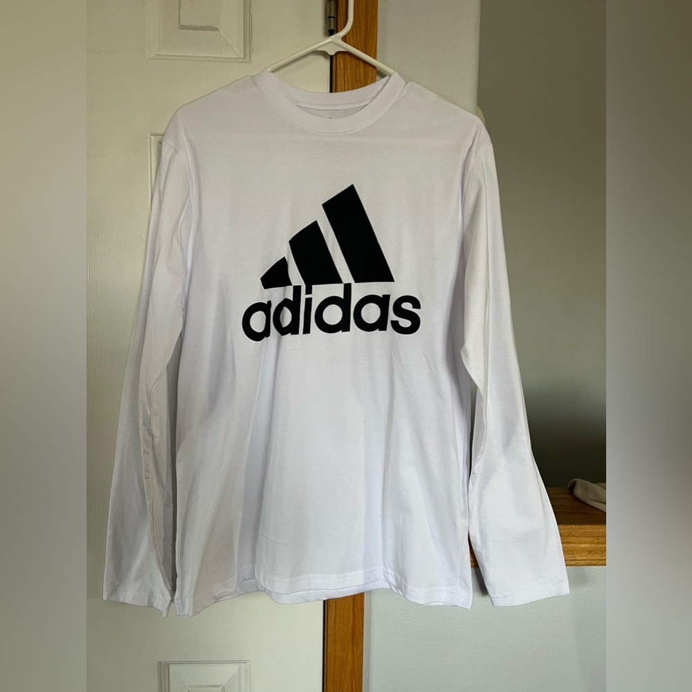 Adidas White mens medium long sleeve shirt (never worn)